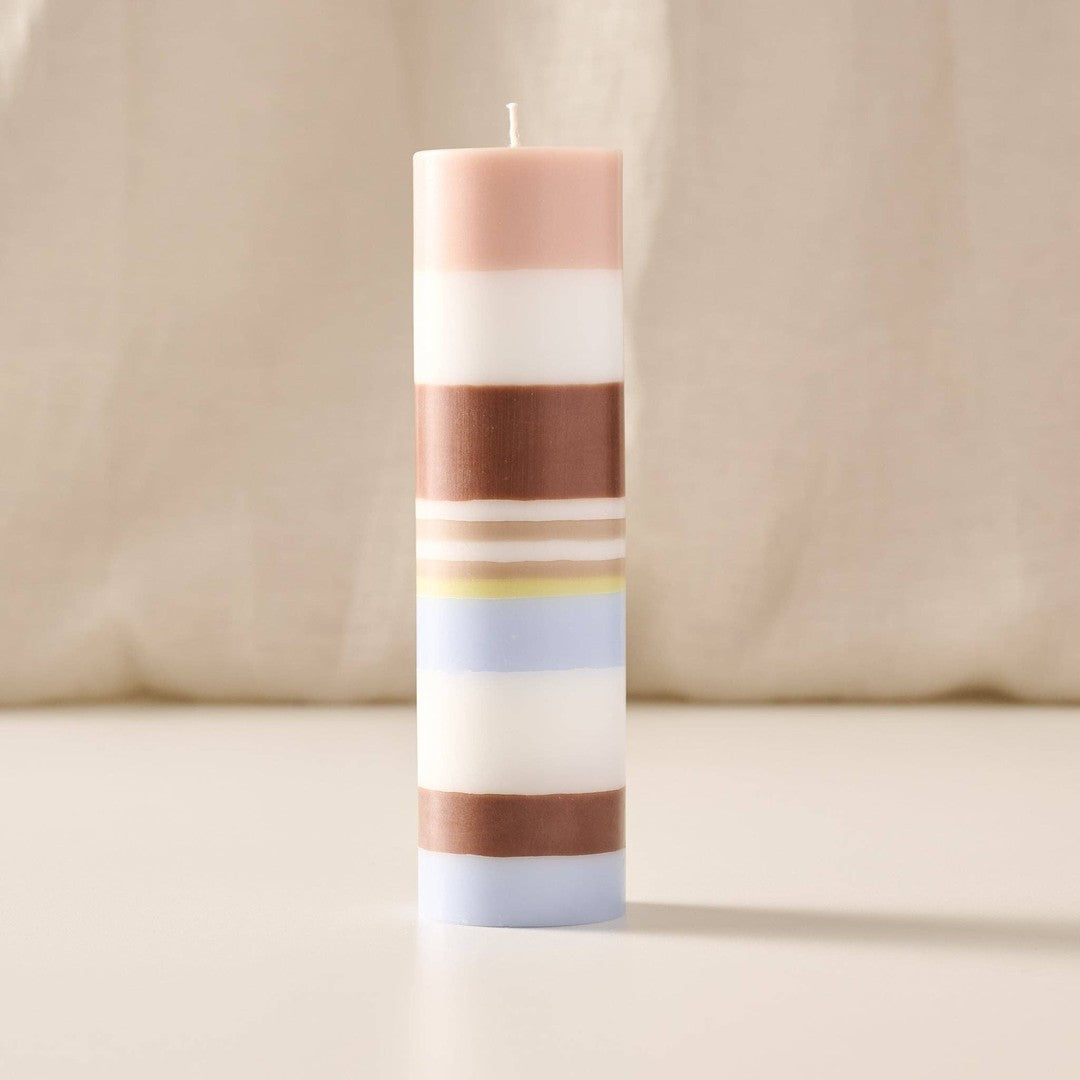 Dalan Natural Medium Stripe Palm Wax Pillar Candle