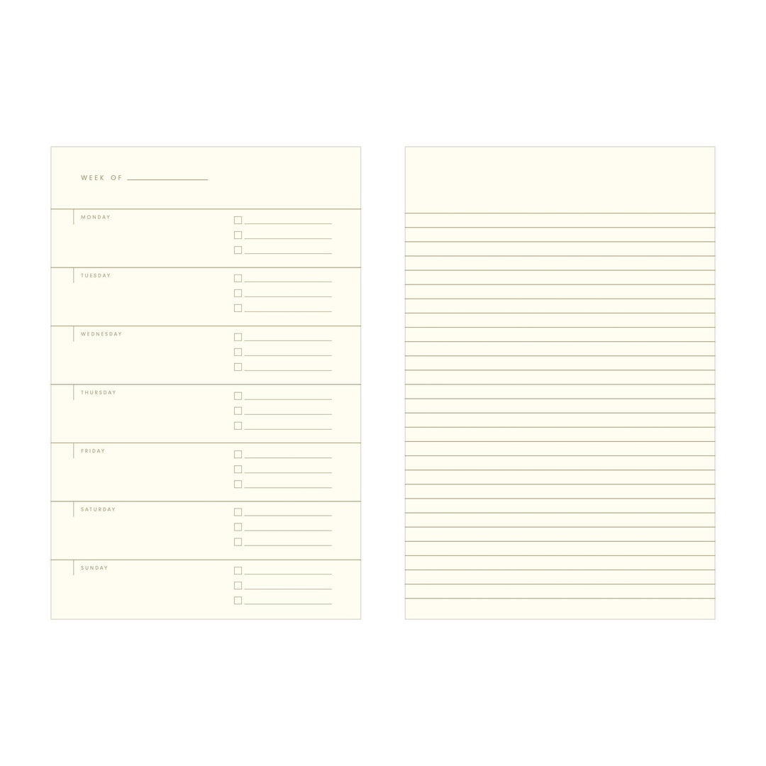 Grid Undated Weekly Planner Journal
