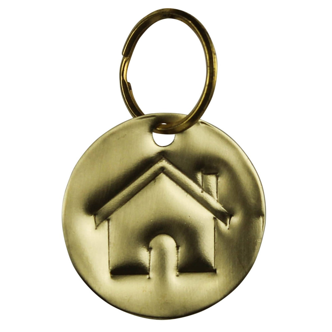 Pressed Brass Keychain - House