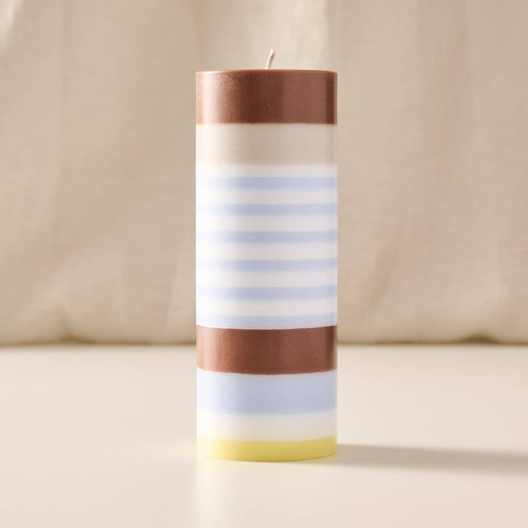 Obor Natural Large Stripe Palm Wax Pillar Candle