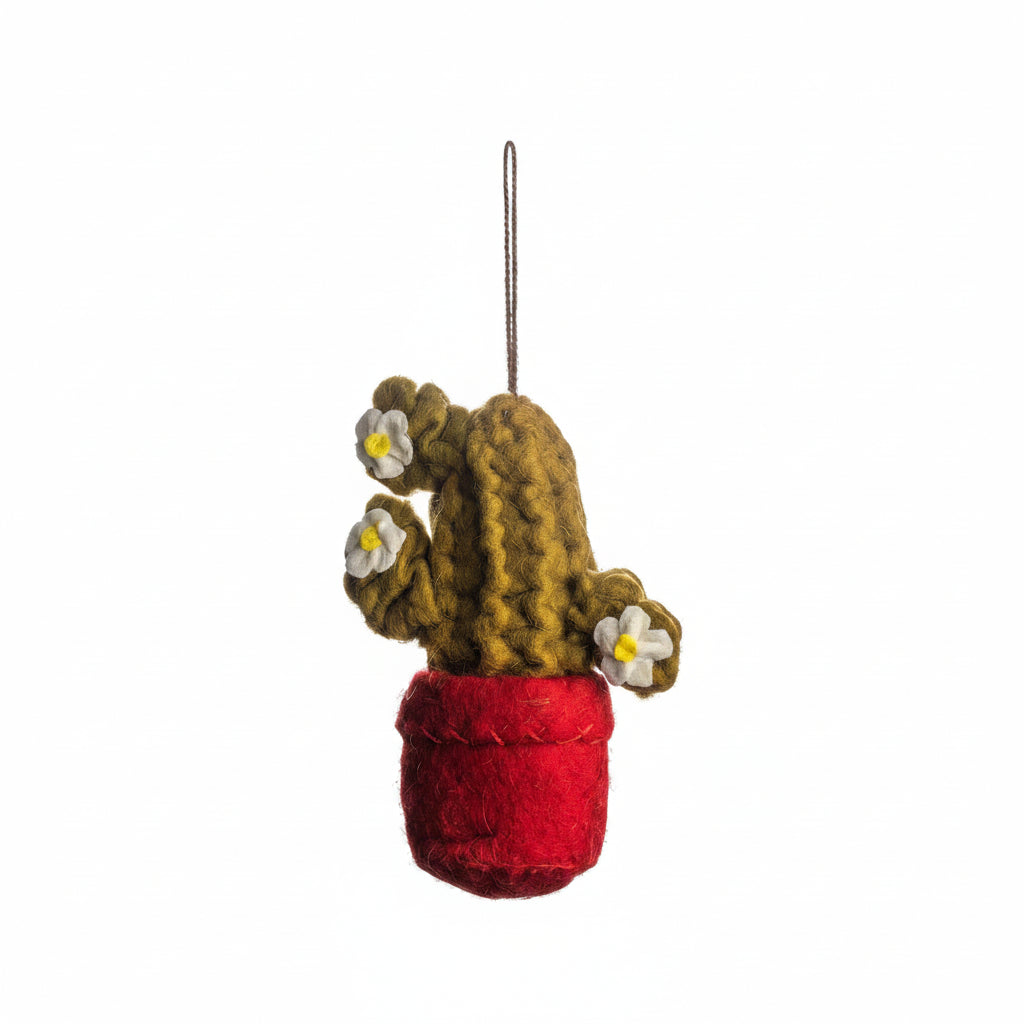 Saguaro Cactus Ornament- Red Pot