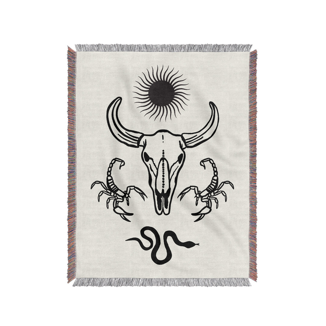 Desert Creatures Woven Blanket