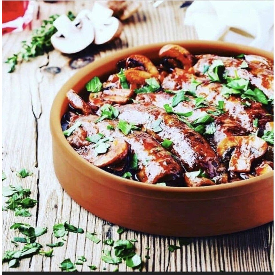 8-inc Unglazed Cooking Oven Pan, Clay Casserole Dish