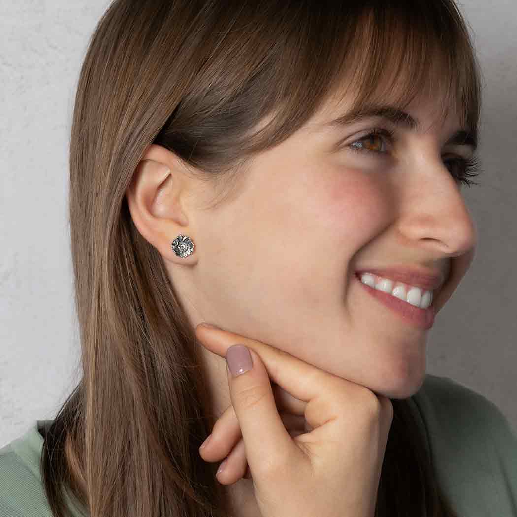 Tiny Poppy Flower Earrings