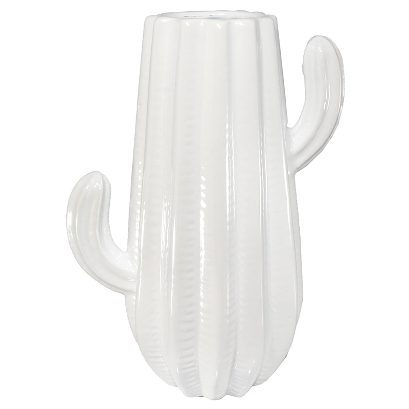 White Ceramic Cactus Vase