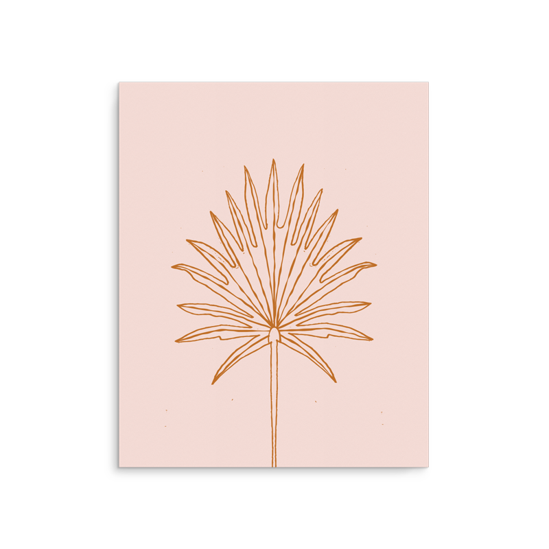 Palm Leaf Line Art Print