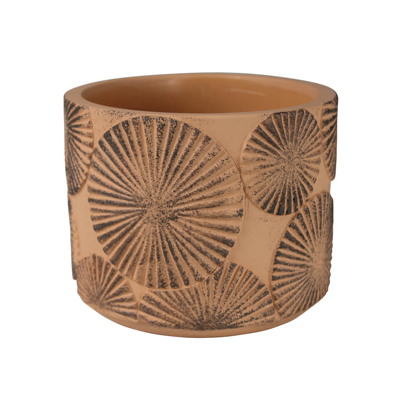 Sunburst Cast Cement Pot