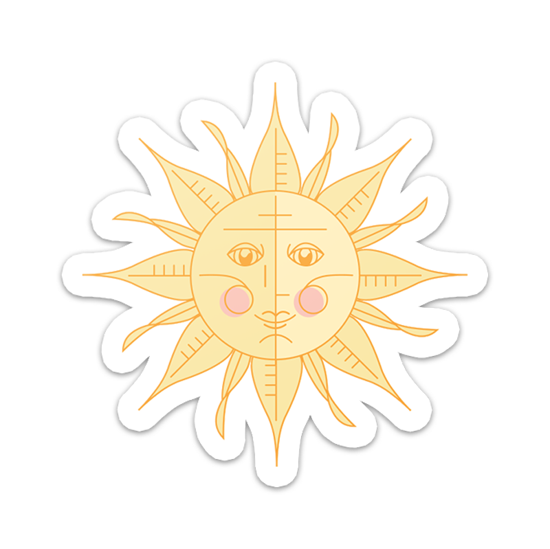 Sun Face Vinyl Sticker