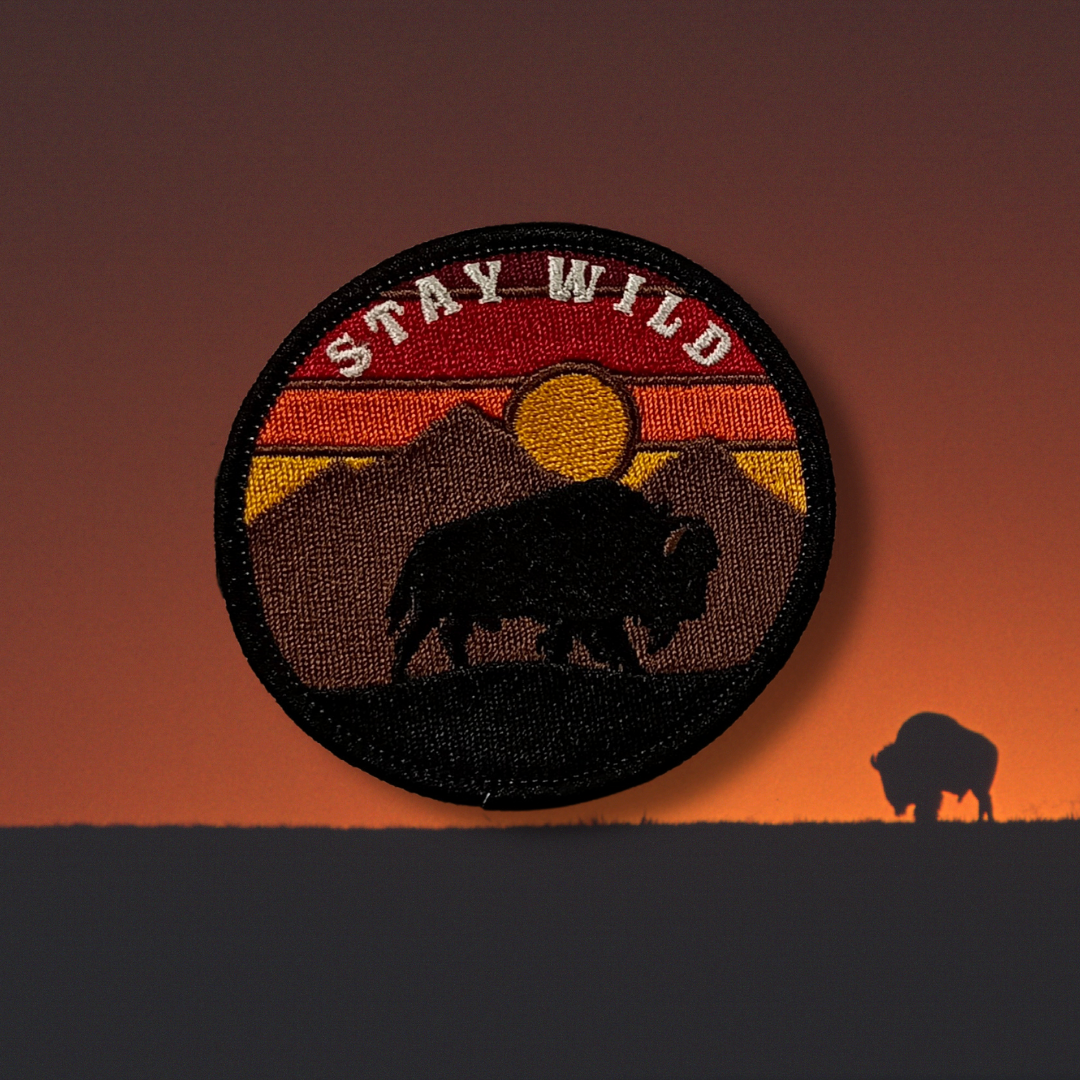 Stay Wild Bison stick-on patch