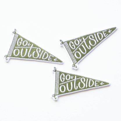 Go Outside Banner Embroidered Iron on Patch