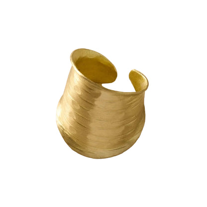 Diva Hammered Brass Cuff Ring