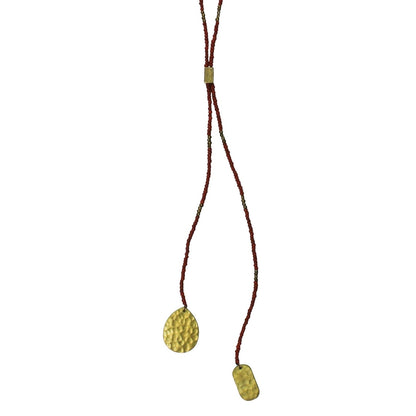 Rust Beads Lariat Pendant