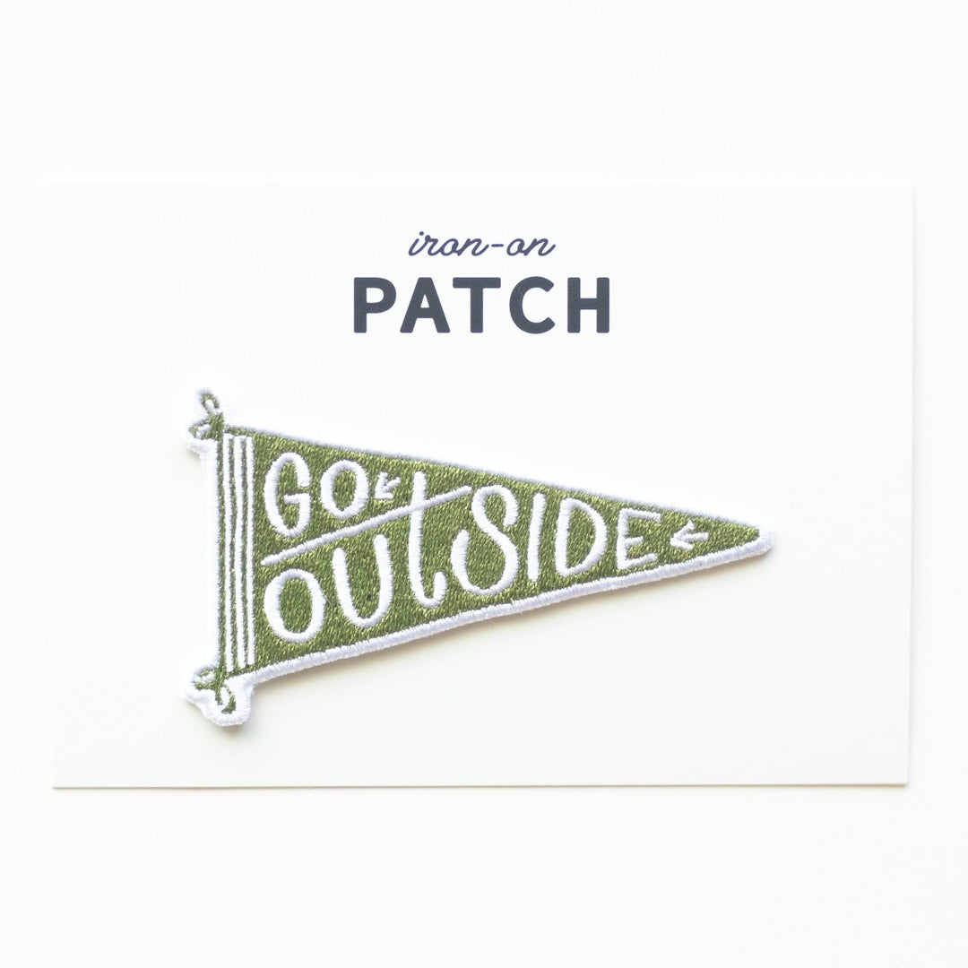 Go Outside Banner Embroidered Iron on Patch