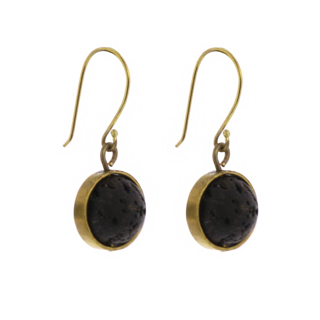 Nevis Lava Loop Earrings - Brass