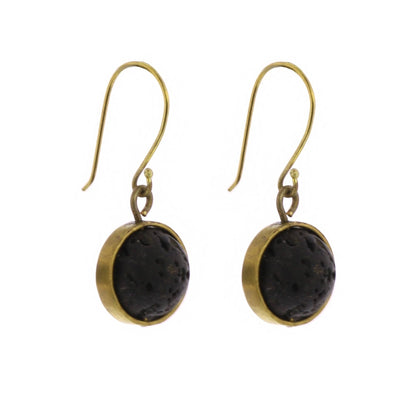 Nevis Lava Loop Earrings - Brass