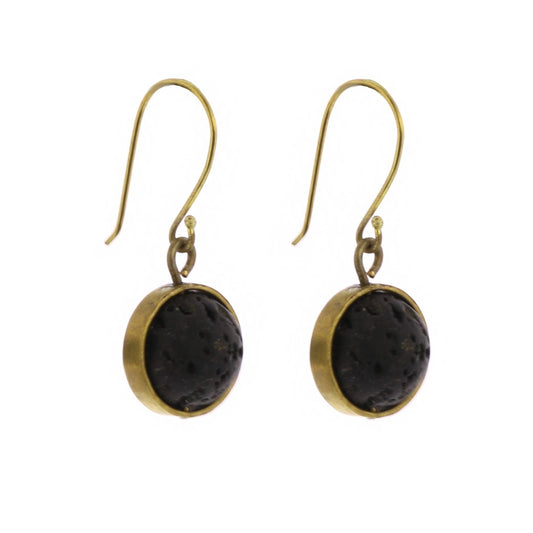 Nevis Lava Loop Earrings - Brass