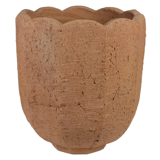 Sophia Scalloped Vase, Terra Cotta Cement
