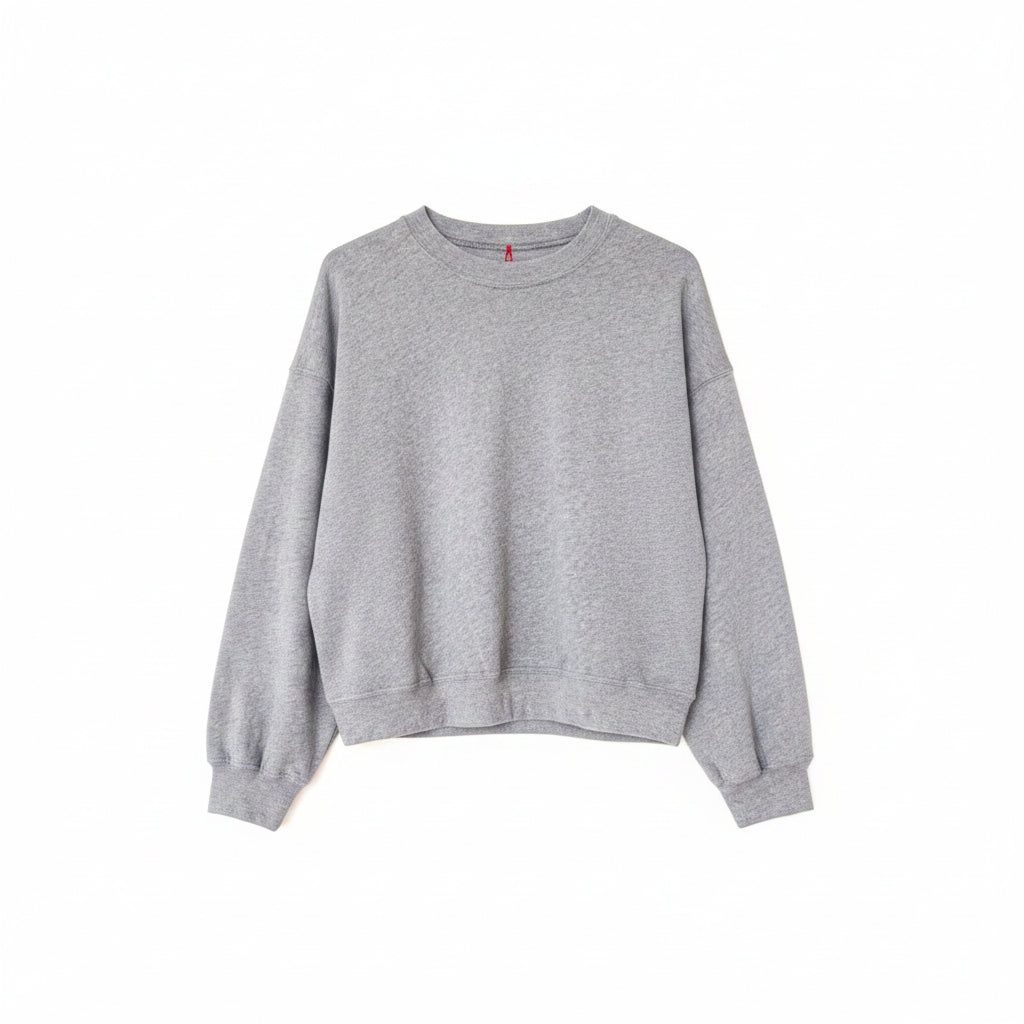 Gray sweatshirt against a white background