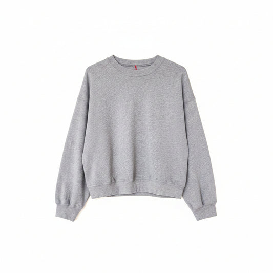 Gray sweatshirt against a white background