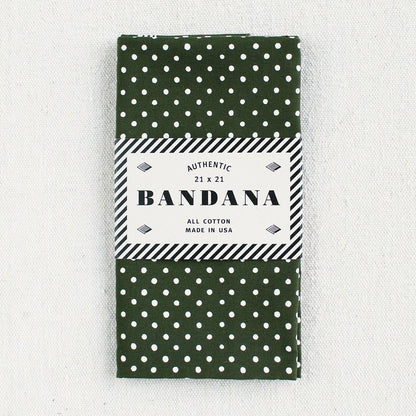 Olive Polka Dot Bandana