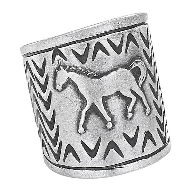 Horse Petroglyph Sterling Silver Ring