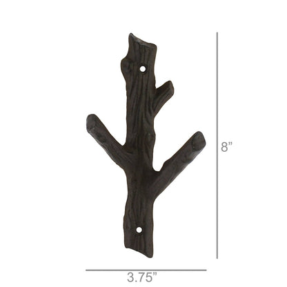 Small Faux Bois Cast Iron Wall Hook