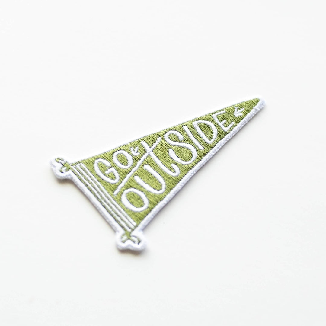 Go Outside Banner Embroidered Iron on Patch