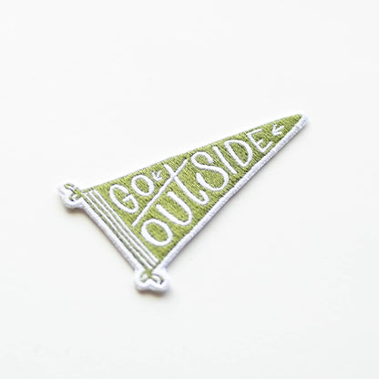 Go Outside Banner Embroidered Iron on Patch