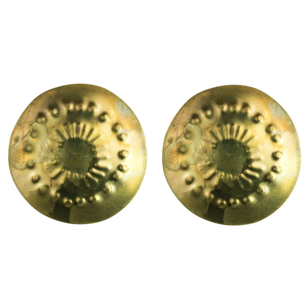 Obara Post Earring, Brass, Round