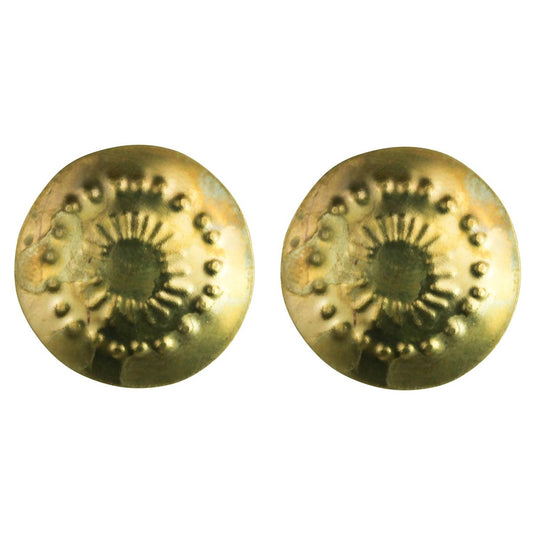 Obara Post Earring, Brass, Round