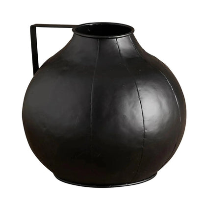 Matte Black Round Vase