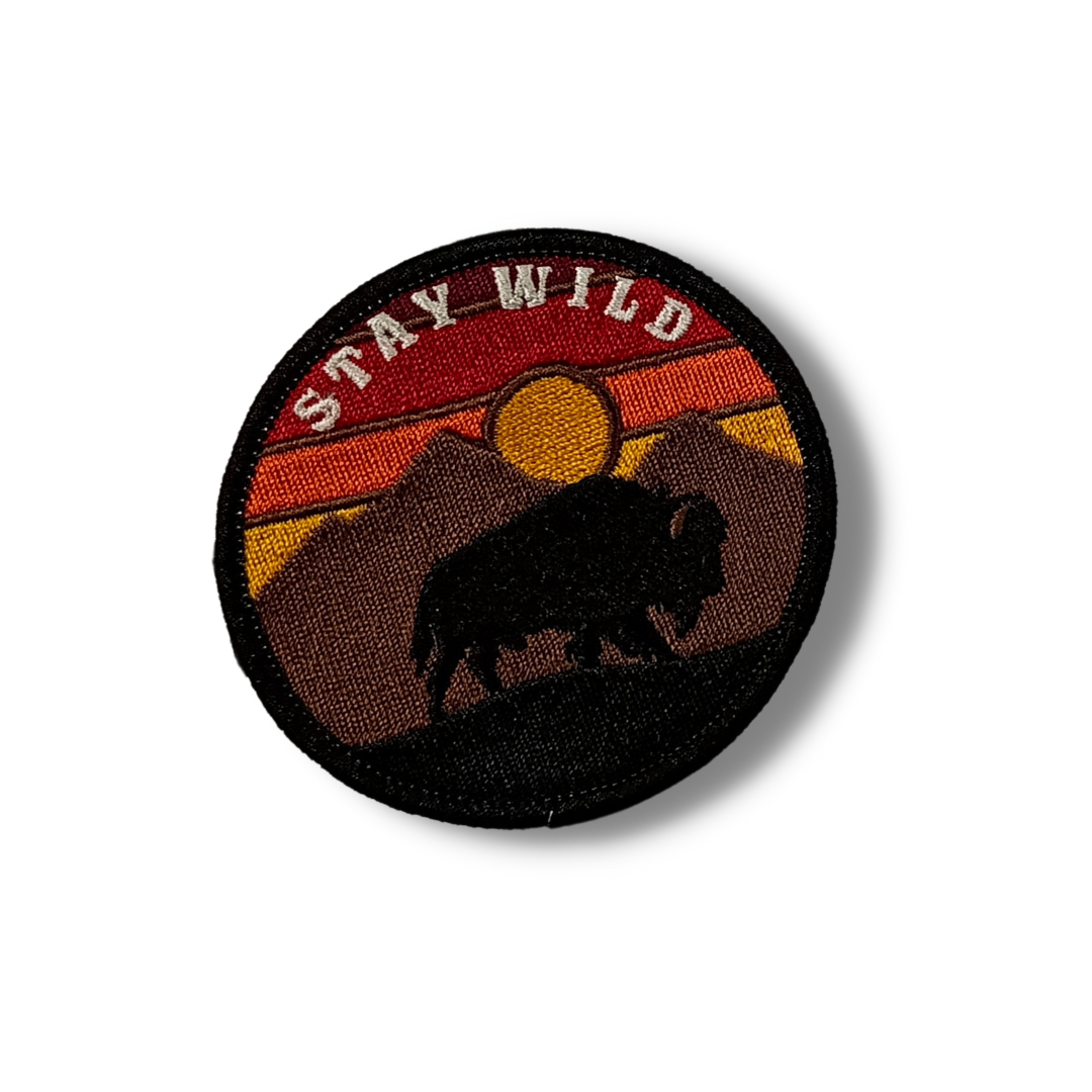 Stay Wild Bison stick-on patch