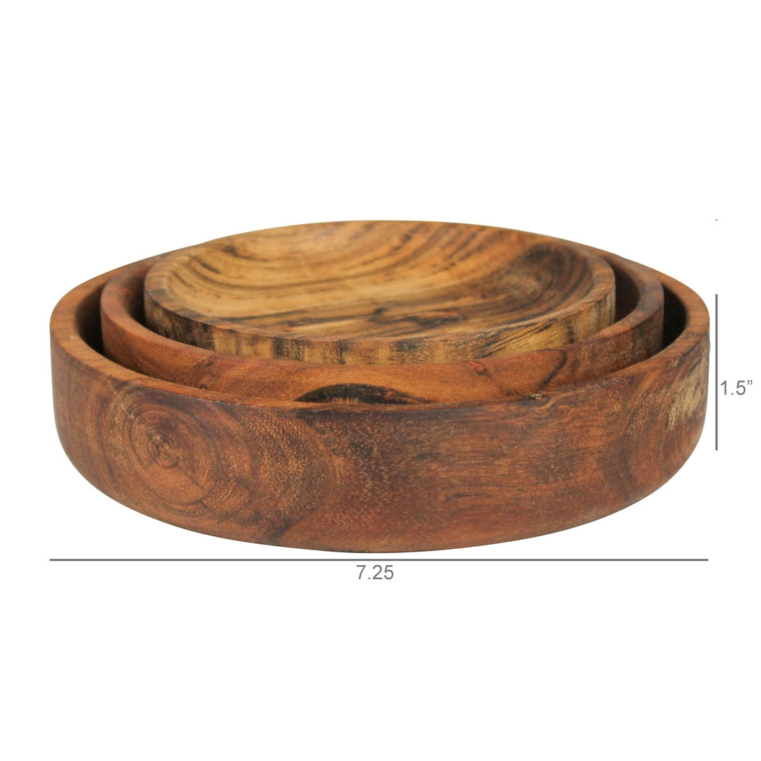 Acacia Wood Bowl Set