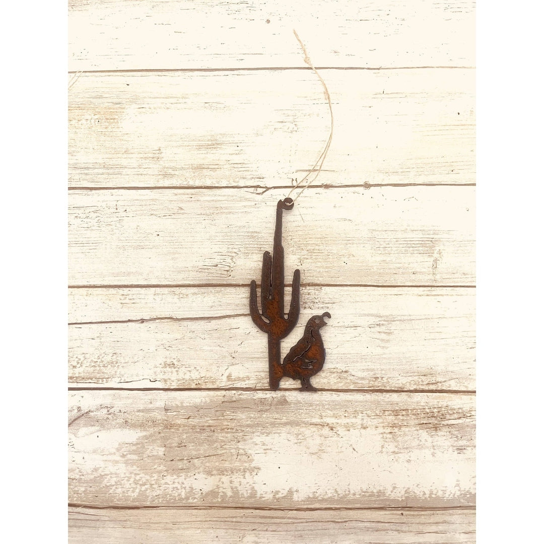 Quail and Cactus Desert Ornament