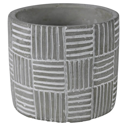 Crosshatch Cement Cachepot