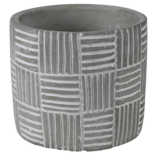 Crosshatch Cement Cachepot