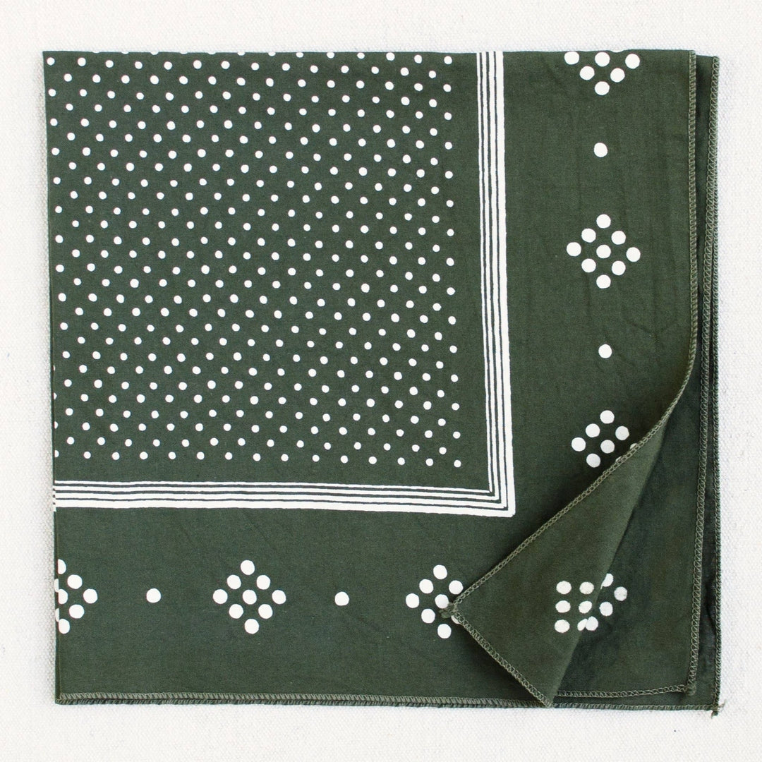 Olive Polka Dot Bandana
