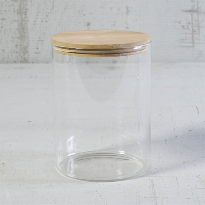 Glass Canister with Wood Lid