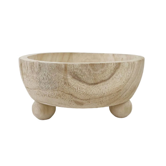 Paulownia Wood Footed Bowl