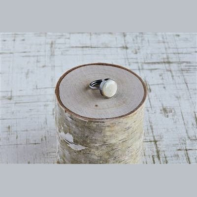 Penny Ring, Silver, Mother of Pearl - Light
