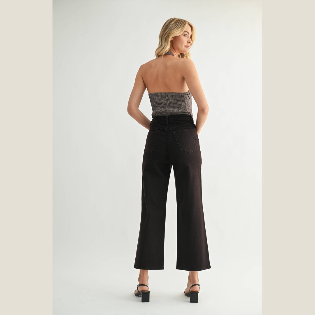 Chocolate HR Cargo Pocket Wide Leg Jean