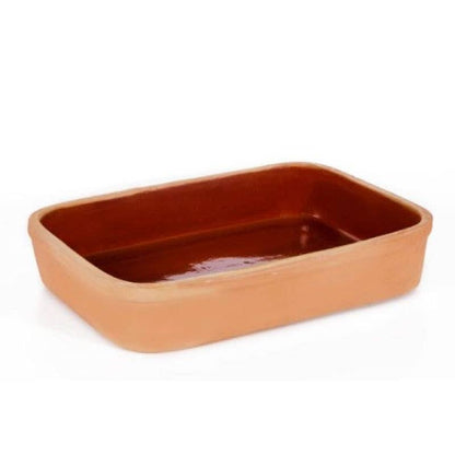 Handmade Terracotta Glazed Clay Rectangle Tray