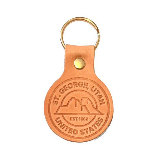 St. George Stamp Leather Keychain