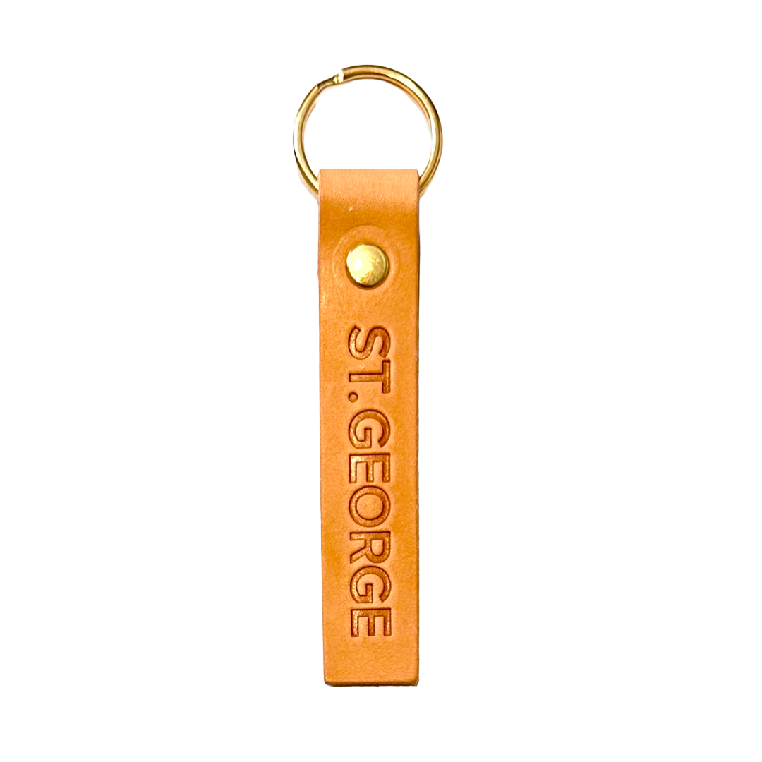 St. George Leather Tab Keychain