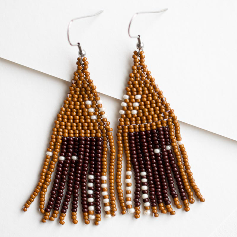 Otoño - Fair Traded Beaded Fringe Earrings