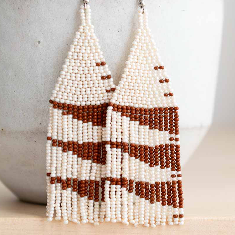 Roca - Fair Traded Beaded Fringe Earrings