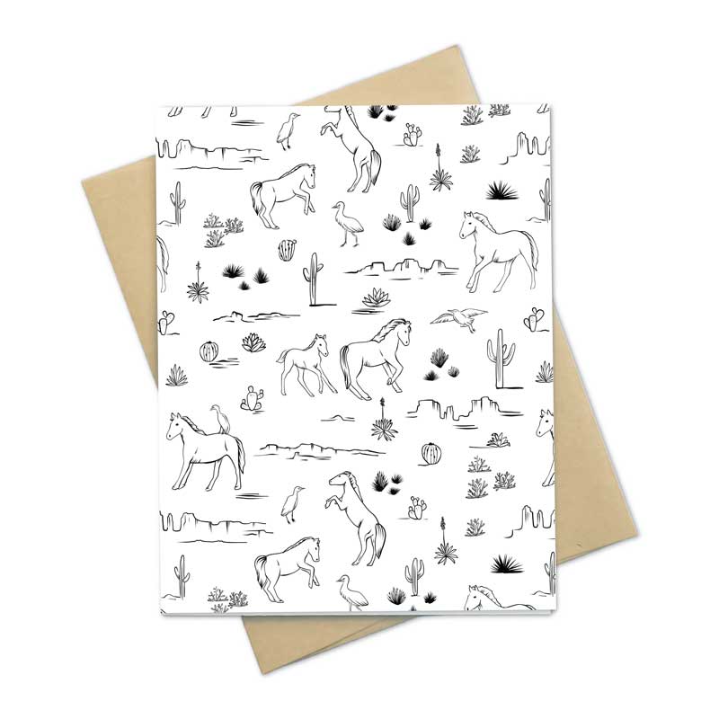 Wild Desert Ponies Notecard