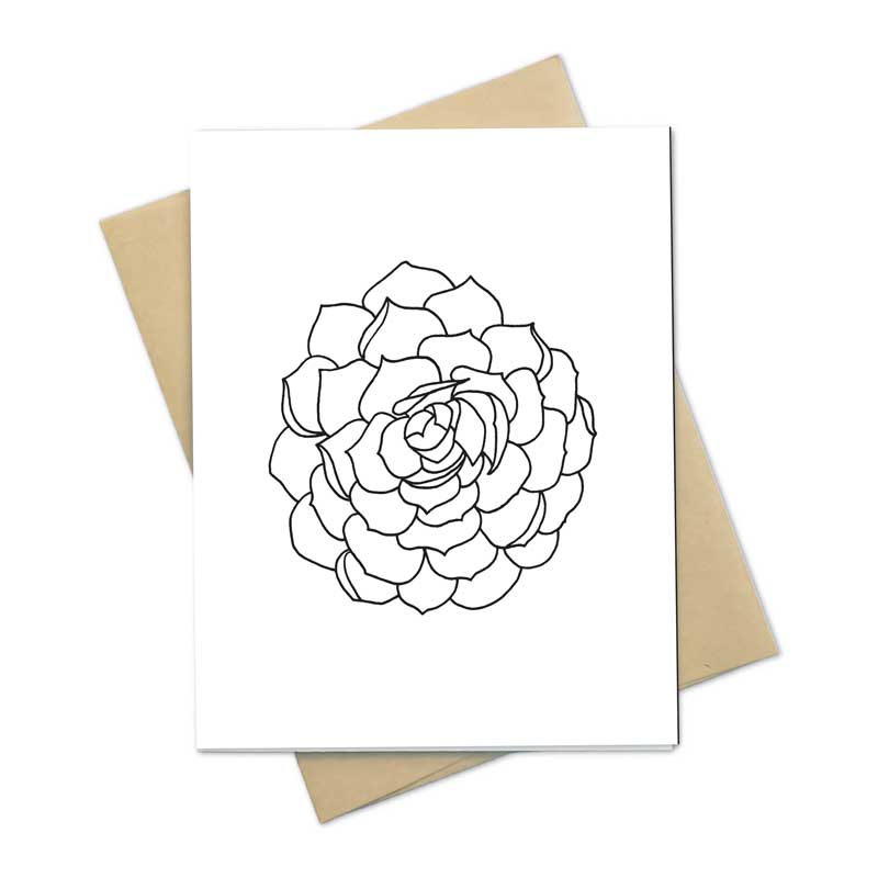 Ghost Succulent Notecard