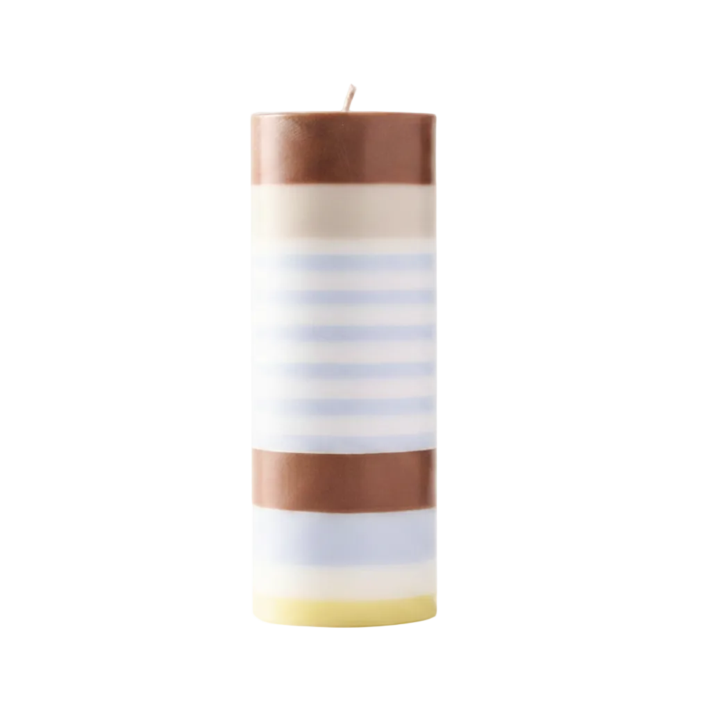 Obor Natural Large Stripe Palm Wax Pillar Candle