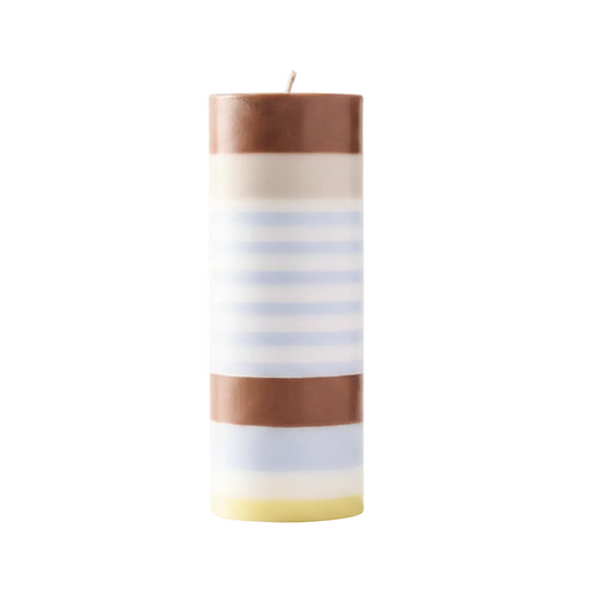 Obor Natural Large Stripe Palm Wax Pillar Candle